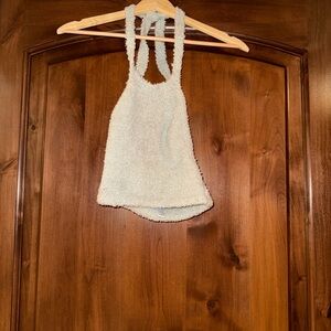 🩶 SKIMS Light Gray Fuzzy Halter Top 🩶